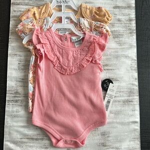 Baby girls 3 pack onesie creepers NWT